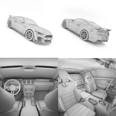 Ford Mustang Shelby GT500 2020 with HQ Interior — Ver 4