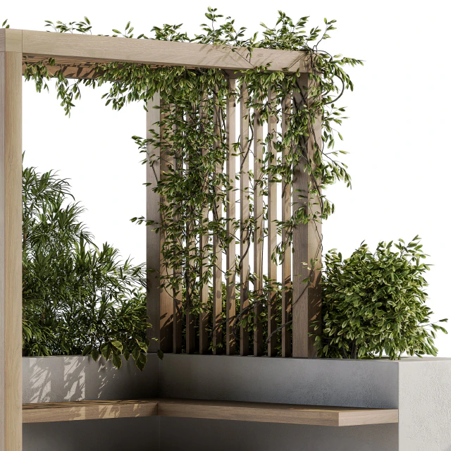 Roof Garden and Landscape Furniture with Pergola 04 — Скачать