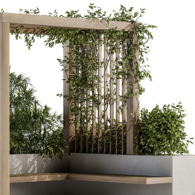 Roof Garden and Landscape Furniture with Pergola 04 — Вид 4