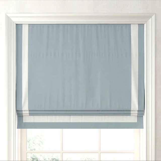 RH/ APPLIQUED FRAME COTTON CANVAS ROMAN SHADE — Скачать
