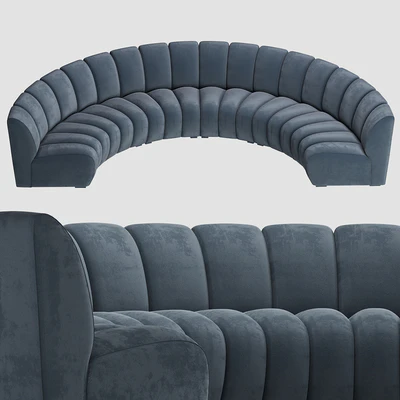 Sofa Lando - Ronde bank elementen Midnight Blue velvet — descargar