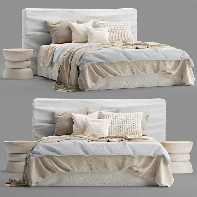Zulu Upholstered Bed White — Скачать