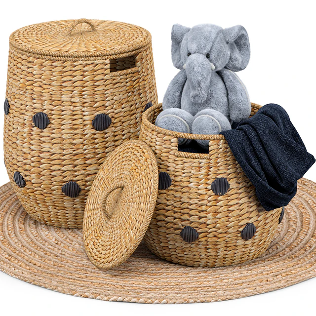 Dot Basket, Kairo Jute Rug, Elephant Toy — Descargar