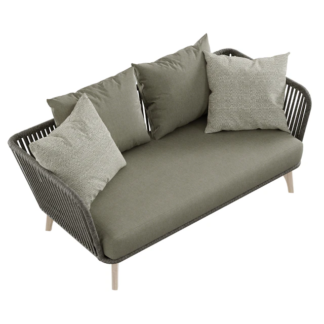 Outdoor garden wicker woven 2-seater sofa 4so santander — Скачать