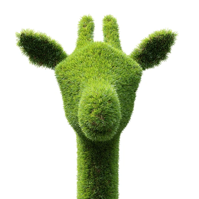 Topiary "Bacho" Giraffe Elk Calf Penguin and Heart — Descargar
