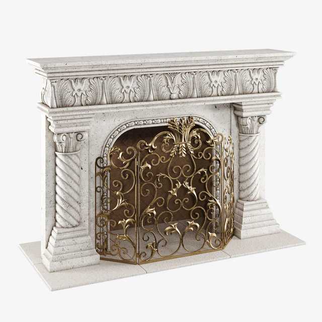 Caesar Mantel & Acanthus Fireplace Screen — Скачать