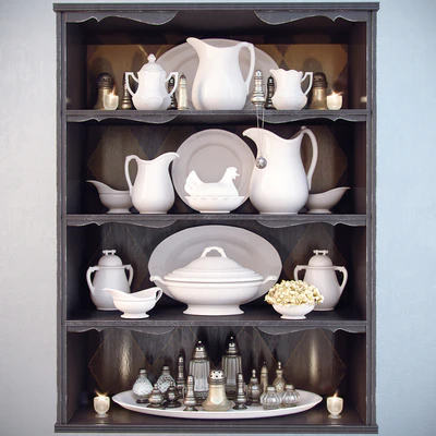 Dishes for shelves; Decor Shelf — Ver 1