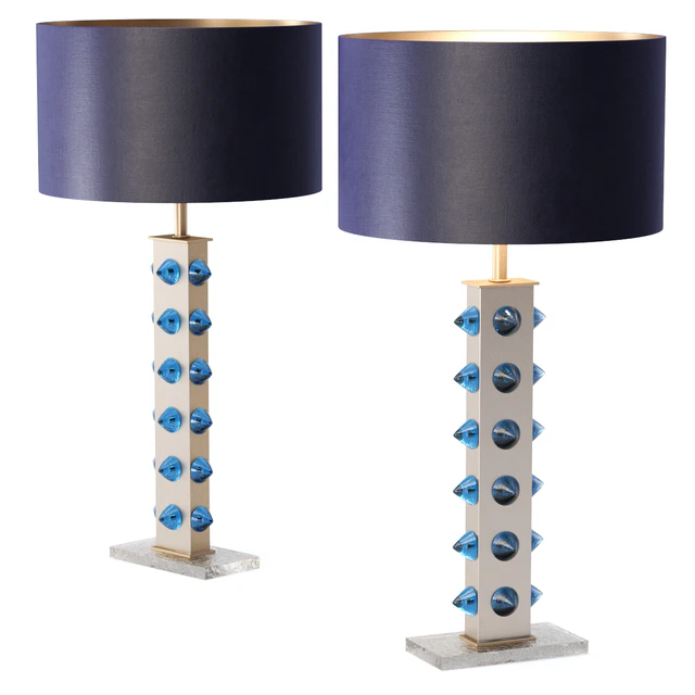 Pair of table Lamp by LA Studio / Настольный круглый светильник — Скачать