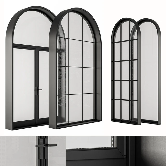Black Modern Arched Window - Windows Set 07 — Descargar