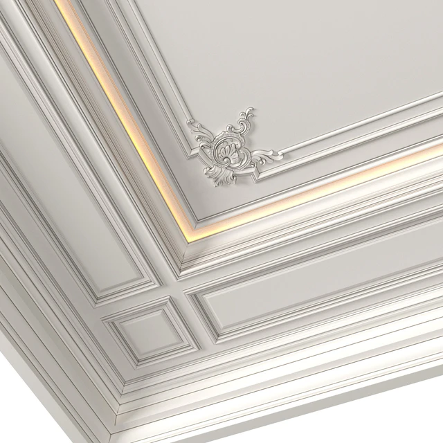 Потолок кессонный с подсветкой в стиле Ар-деко .Modern coffered illuminated ceiling — Скачать