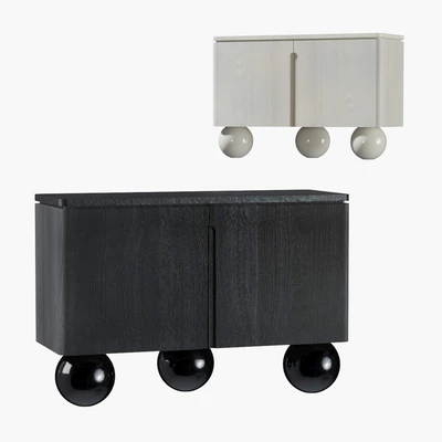 Olbia Commode, Travertine, Memphis, France, Le Berre Vevaud — Ver 4