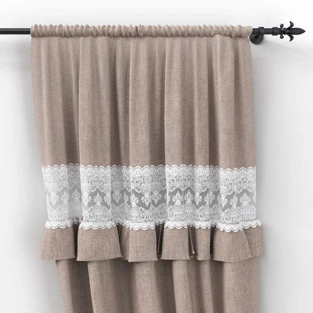 Linen curtains on the hooks — Descargar
