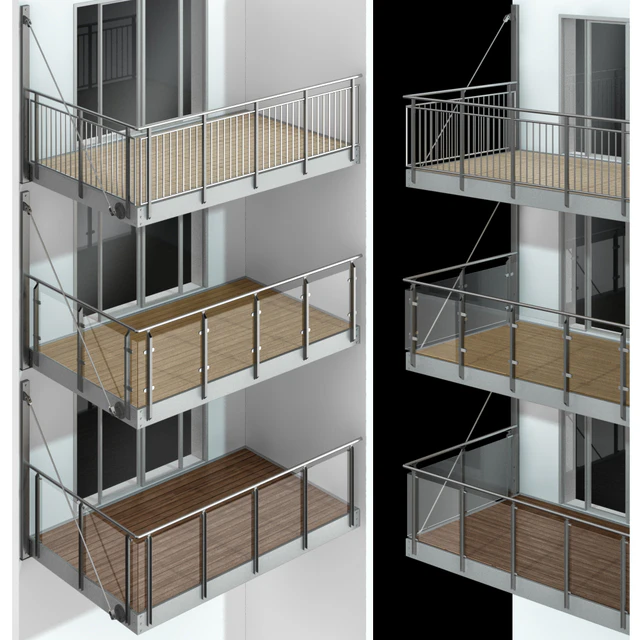 Metal balcony / Metal balcony (3 types of cantilever balconies) — Descargar