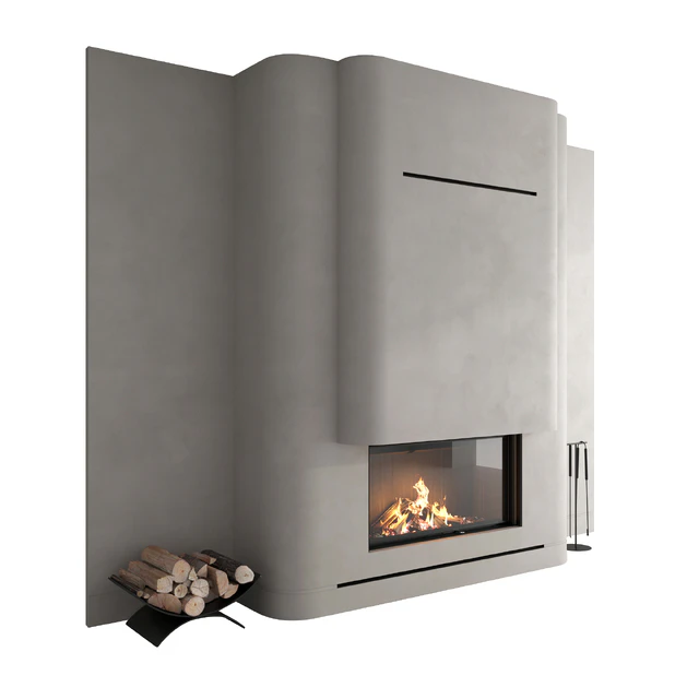 Decorative wall with fireplace set 56 — Descargar