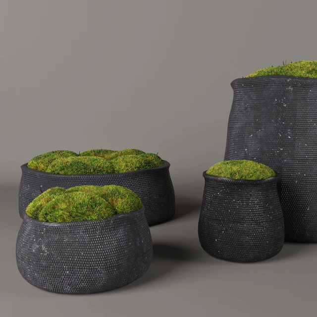 RH Crosshatch concrete vases — Скачать