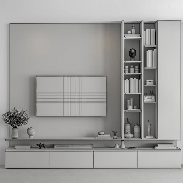 TV Wall White and Wood - Set 69 — Descargar