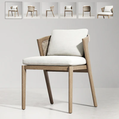 RH / MALTA TEAK SIDE CHAIR — Ver 1