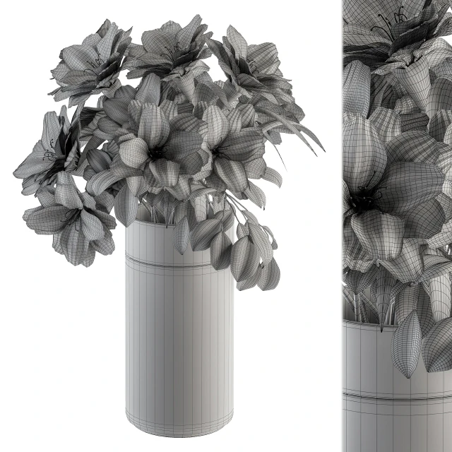 Bouquet - White Flower in Stone vase 53 — Скачать
