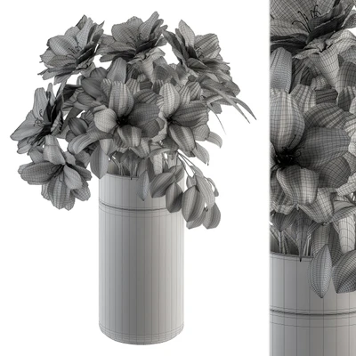 Bouquet - White Flower in Stone vase 53 — Вид 3