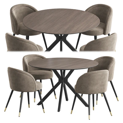 Ralf table Chloe chair dining set — Ver 1