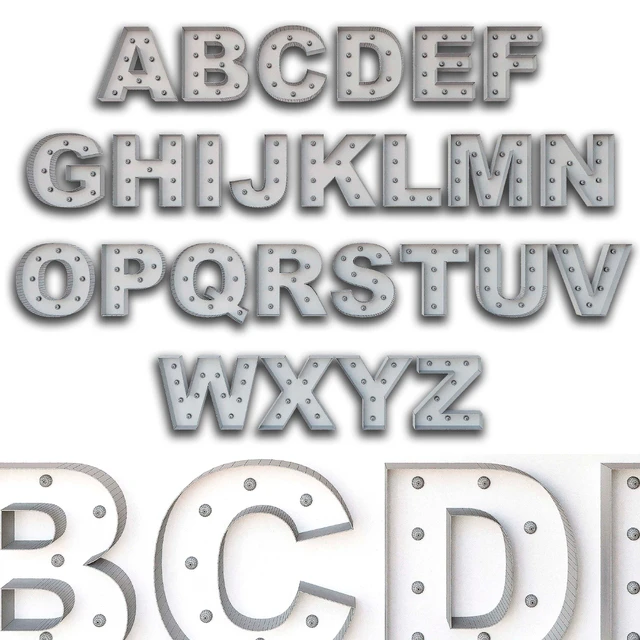 Lighted Metal sign. Set 12. Alphabet — Descargar