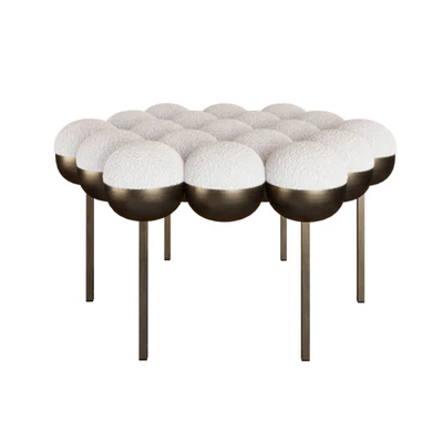 Saturn pouffe large ivory boucle — download