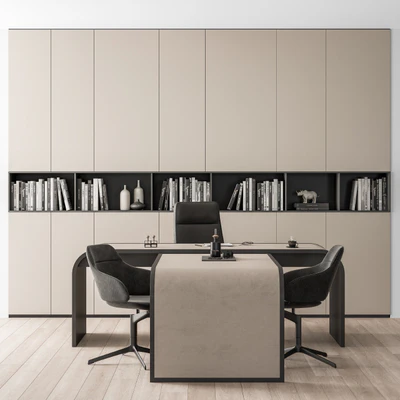 Office Furniture Boss Desk Cream  - Manager Set Table 43 — Вид 1