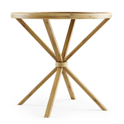 Wooden rattan coffee table / Кофейный столик из ротанга — Вид 3