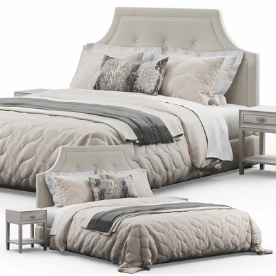 Arched Tufted Headboard Bed — Ver 3