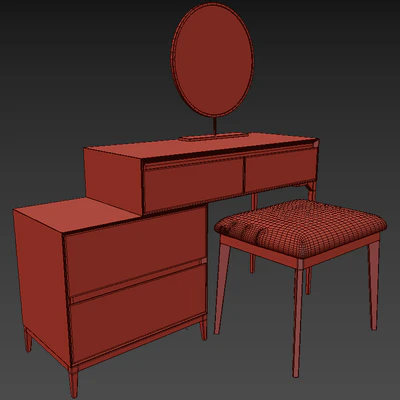 Dressing table HOMARY Gray Makeup Vanity Set — Ver 4