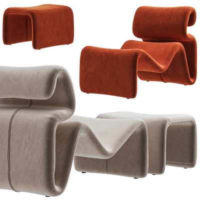 Artilleriet - Etcetera (Fabric Lounge Chair and Footstool) — Ver 4