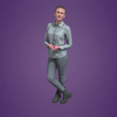 posed woman standing talking 046-3886 — скачать