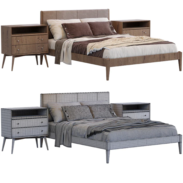 Modern Wood Bed By West Elm — Descargar