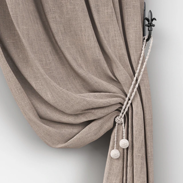 Linen curtains on the hooks — Descargar