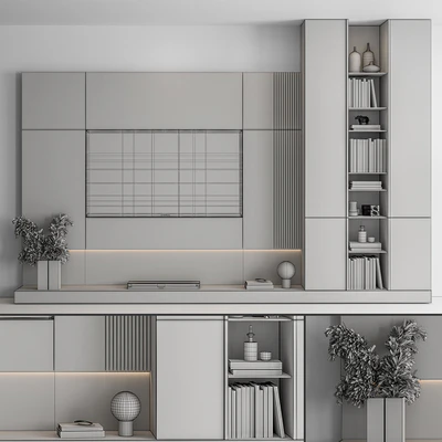 TV Wall White and Wood - Set 49 — Вид 4