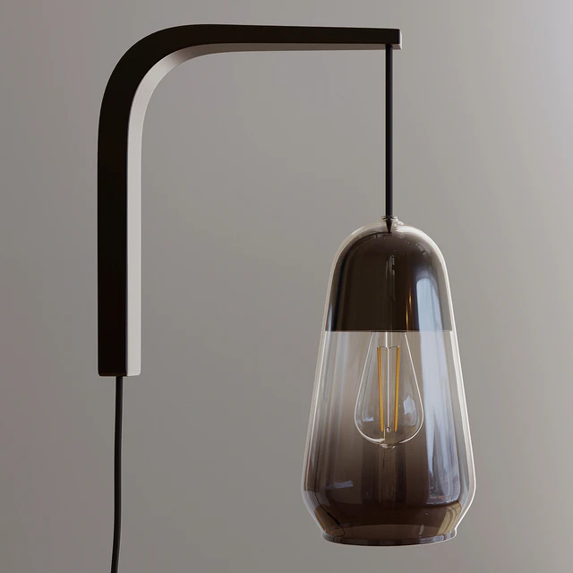 La Redoute Interieurs. NASOA wall sconce made of glass and wood. Natural, Black — Descargar