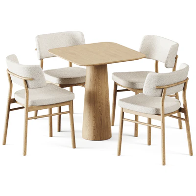 Table POV 460 S70 by Ton and Wooden Chair Marlen by TrabA — Ver 1