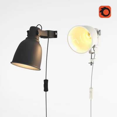 HEKTAR Wall mounted spotlight / lamp with clip — Ver 1
