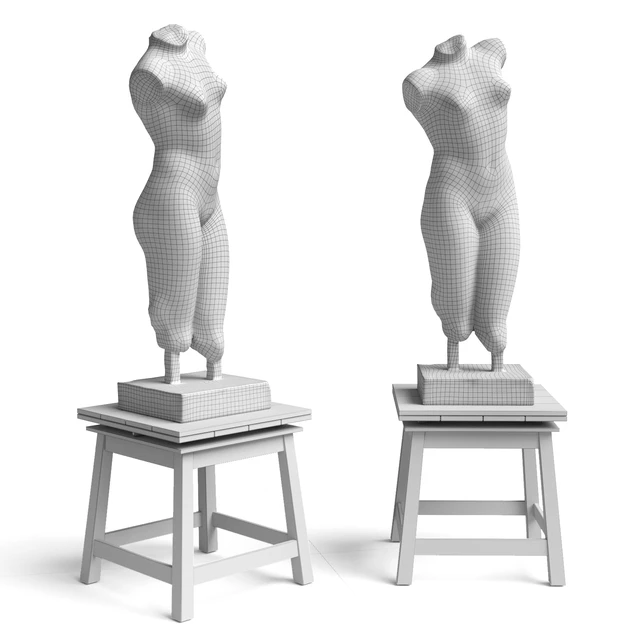 Classic woman bust with table — Скачать