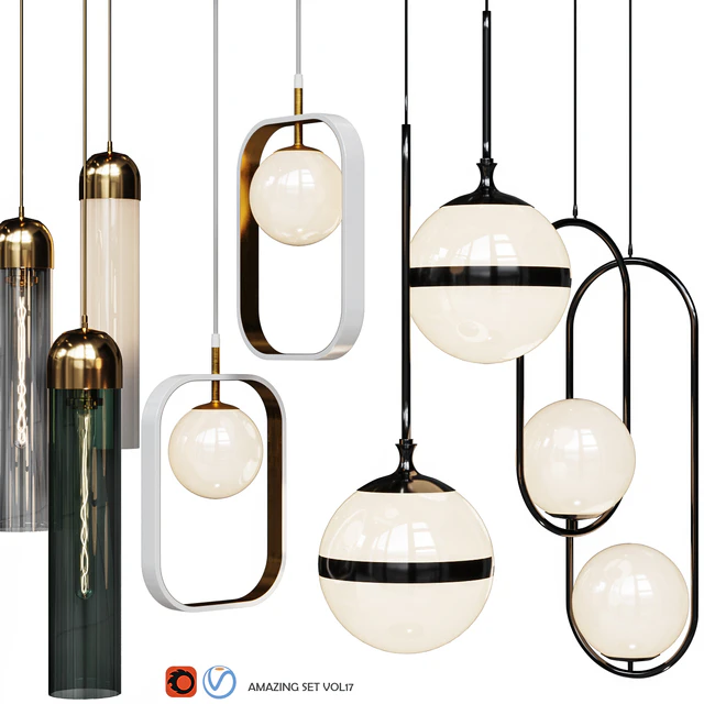 Four Pendant Lights amazing set vol.17 — Скачать