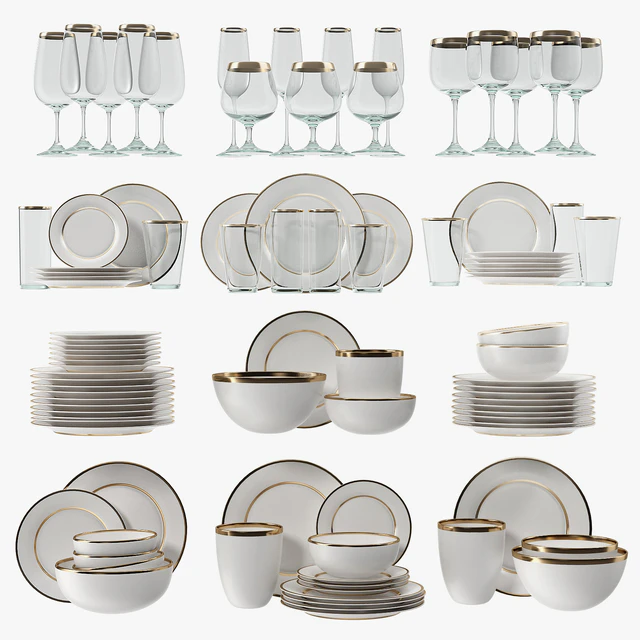 Modern glasses and plates — Descargar