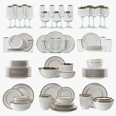 Modern glasses and plates — Ver 1