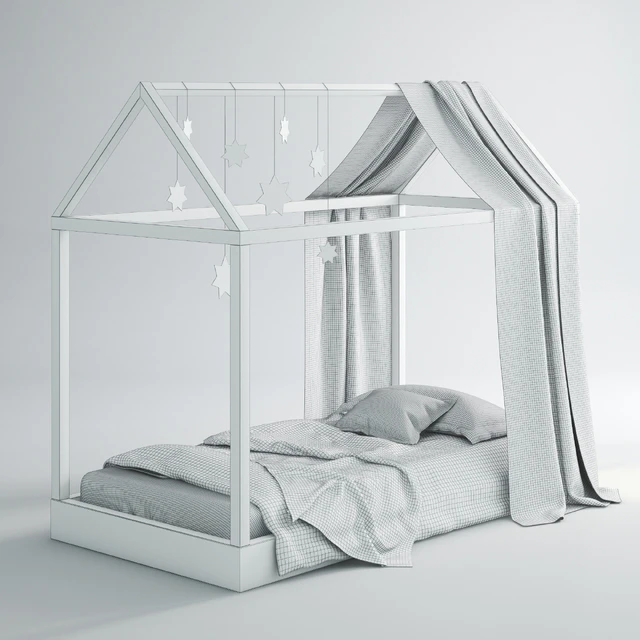 Children's bed-house 01 (Blue) — Descargar