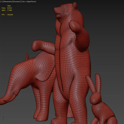 Topiary "Bacho" Bear Hare and Elephant — Ver 3