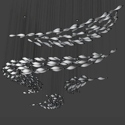 Glass Waves Chandelier (S shape) — Ver 2