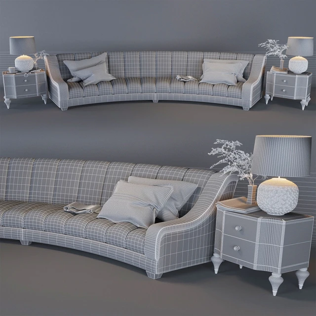 Flair Edition Contemporary Curved Sofa — Descargar