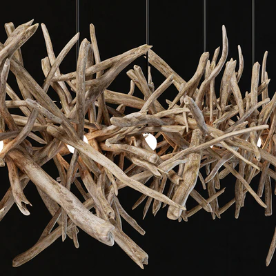 Branch decor lamp n2 / Люстра из веток — Вид 4