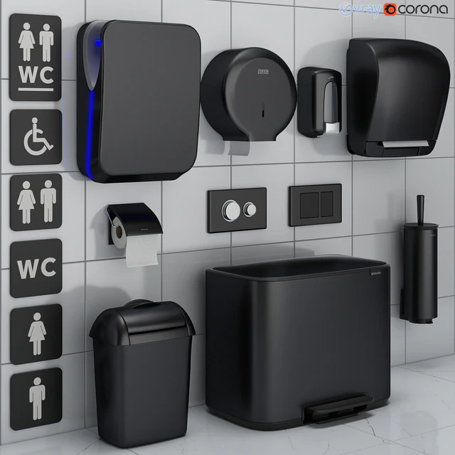 Аксессуары для санузла set 72 black (Jofel, Brabantia, Satino Black, BXG, Katrin, Viega) — Скачать