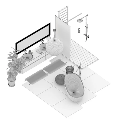 COCOON Bathroom Set (corona PBR, vray GGX) — Ver 3