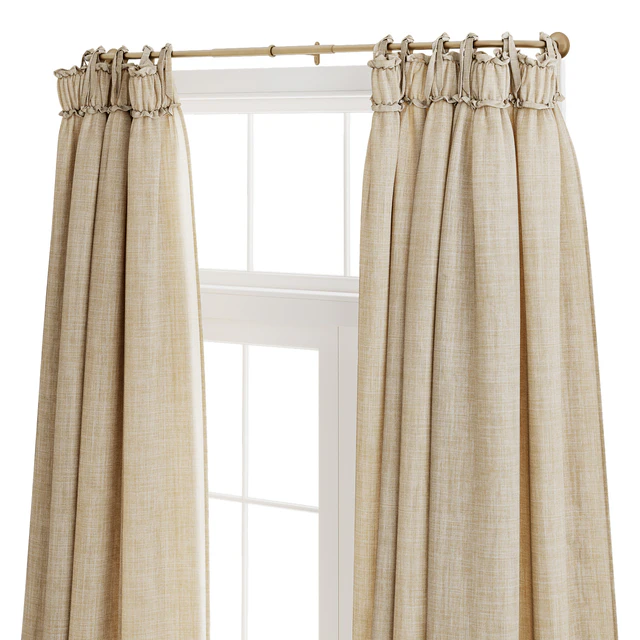 Balloon Drapery Linen Light Natural Curtains — Скачать